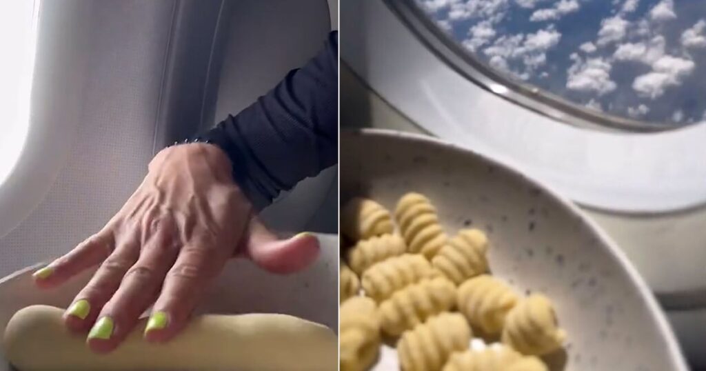 Controverse pentru un zbor: nu i -a plăcut mâncarea avionului și a decis să -și frământeze propria femeie ñoquisla a făcut amestecul de făină, ouă și cartofi în cabină și a generat repudiere pe rețelele de socializare
